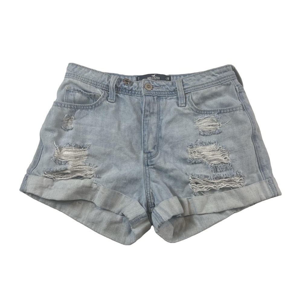 Hollister High-Rise Mom 3” Distressed Denim Shorts, Size 7